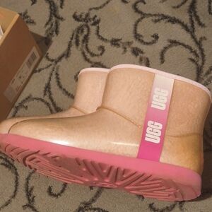 UGG Tan and Pink Ankle Boots